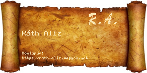 Ráth Aliz névjegykártya